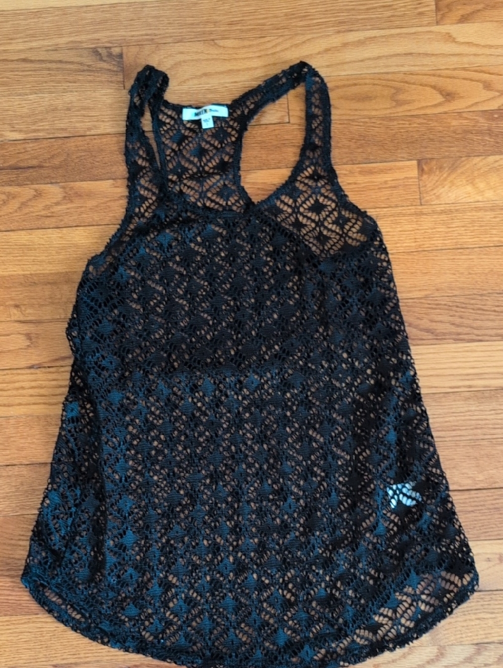 Black Crochet Racerback Tank Top - Miken Swim
